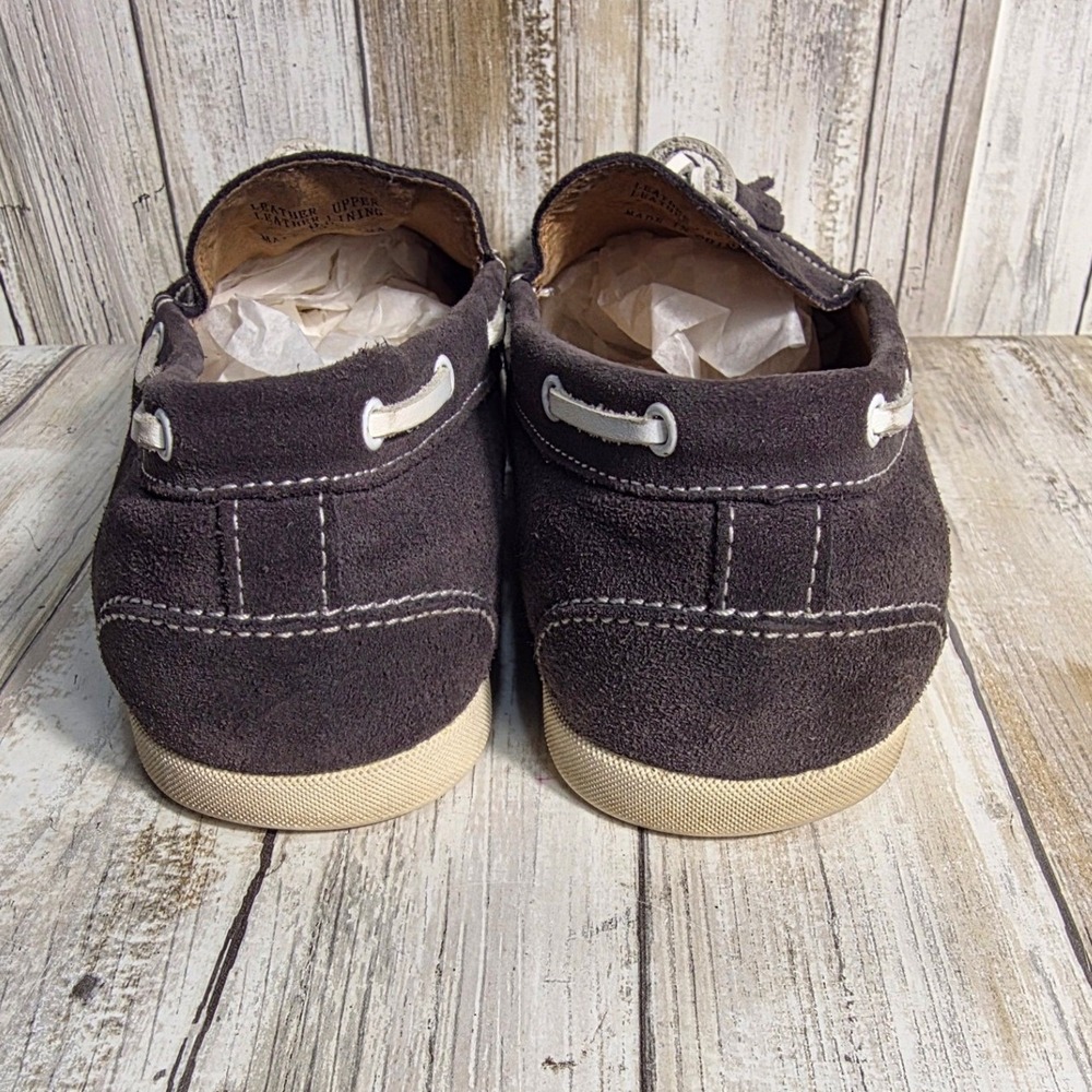 Joseph Abboud Collection Brown Suede Tassel Loafer Boat Shoes Contrast Stitch - Picture 4 of 10